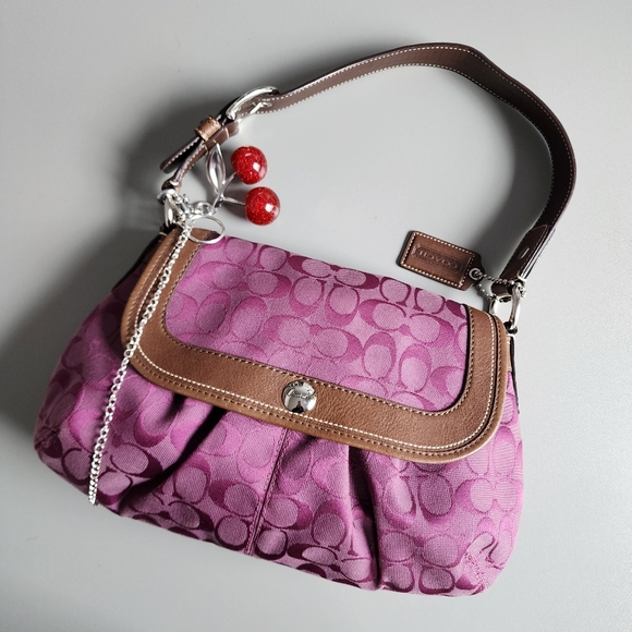 Coach Handbags - Coach Pink and Brown Shoulder Bag